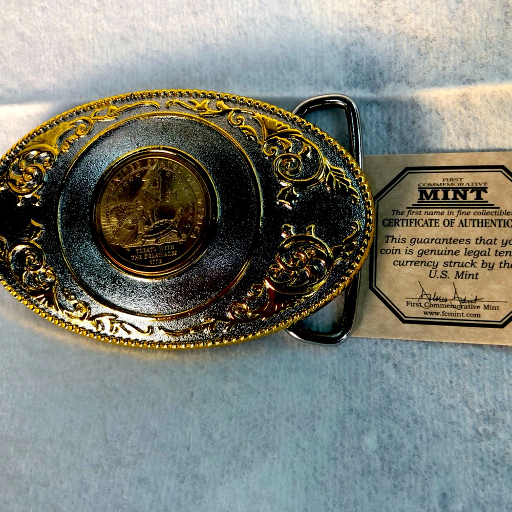 Sacagawea Delaware One Dollar Coin Belt Buckle  (New)
